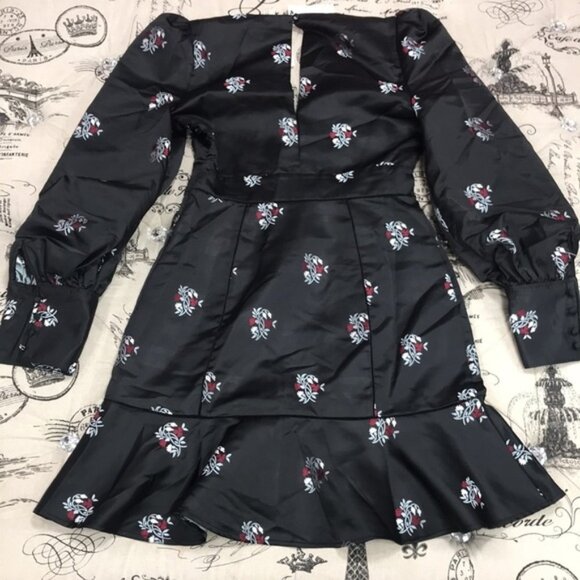 Joie Minia Floral Brocade Ruffle Caviar Dress - Picture 9 of 9